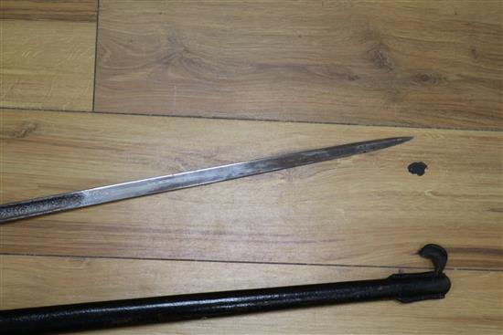 Two officers dress swords and scabbards